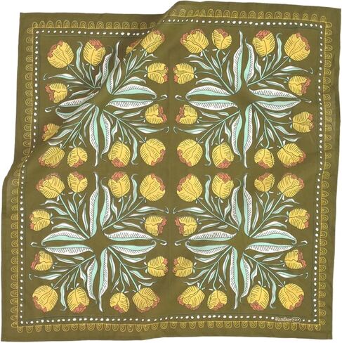 Handker Adele Bandana 22"x22 Premium Cotton Bandana for Women & Men - Wearable Multi-Purpose Accessory for Hair Scarf Neck Bag - Original Artist Design Lightweight Protective Coverage Unisex Bandanas in Saudi Arabia
