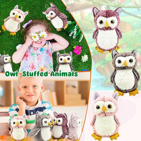 14 Pcs Owl Plush Stuffed Animals Keychain 9 Inch Cute Small Hanging Stuffed Owl for Wizard Party Favors Gifts Classroom Prizes, 3 Colors in Saudi Arabia