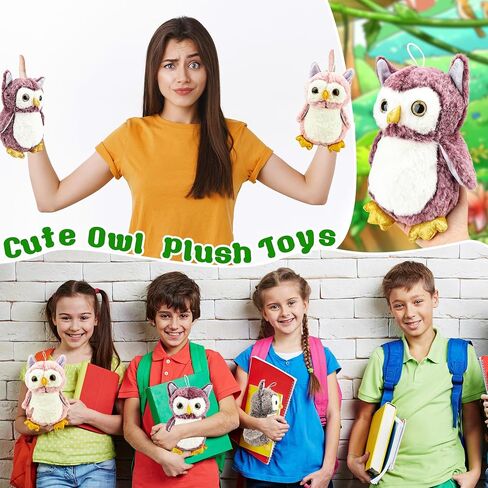 14 Pcs Owl Plush Stuffed Animals Keychain 9 Inch Cute Small Hanging Stuffed Owl for Wizard Party Favors Gifts Classroom Prizes, 3 Colors in Saudi Arabia