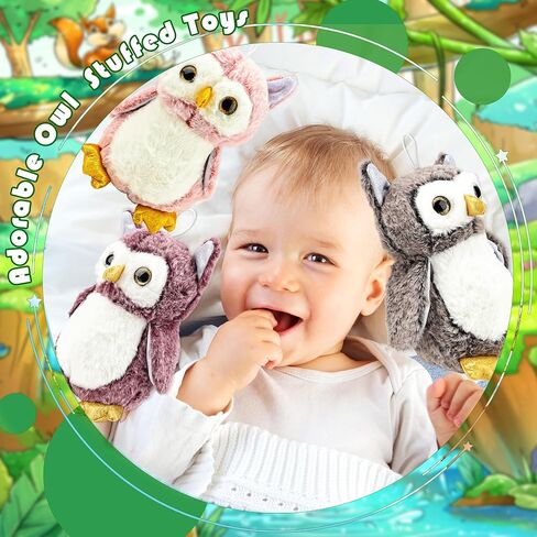 14 Pcs Owl Plush Stuffed Animals Keychain 9 Inch Cute Small Hanging Stuffed Owl for Wizard Party Favors Gifts Classroom Prizes, 3 Colors in Saudi Arabia