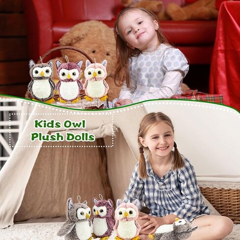 14 Pcs Owl Plush Stuffed Animals Keychain 9 Inch Cute Small Hanging Stuffed Owl for Wizard Party Favors Gifts Classroom Prizes, 3 Colors in Saudi Arabia