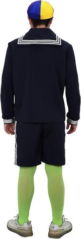 Adults Quico Costume Long Sleeve Shirt Hat Short Pants Socks Sailor Uniform Halloween Cosplay Outfit in Saudi Arabia