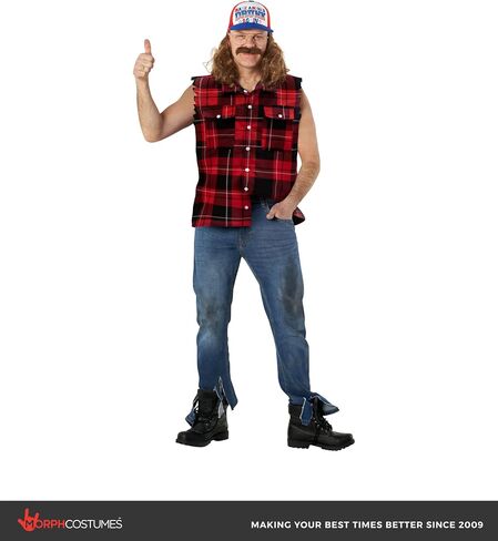 Morph Full Mens Trucker Costume Halloween Costumes For Men With Hat With Hair Mullet Wigs For Men in Kuwait