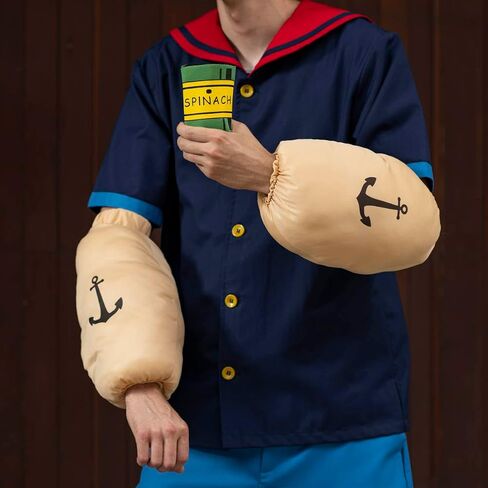 Sailor Man Adult Halloween Costume Set with Muscle Arms Spinach Captain Cosplay in Kuwait