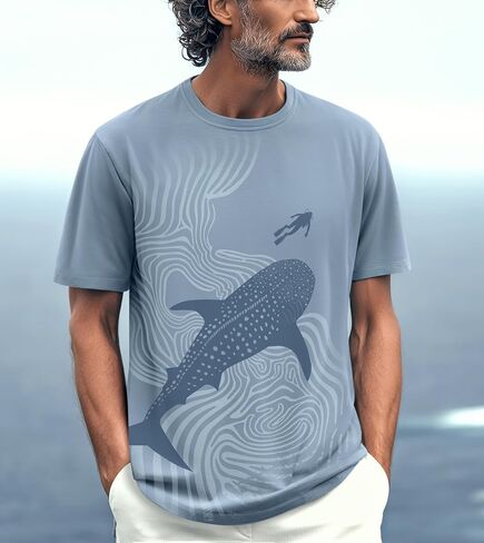 Mens Unisex 100 Percent Cotton T Shirt Oceanic Explorer High Definition Artistic Print in Kuwait