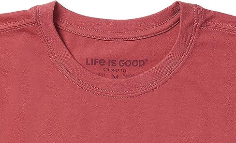 Life is Good. Men's Yankee Doodle Flag Short Sleeve Crusher Tee, Faded Red in Kuwait