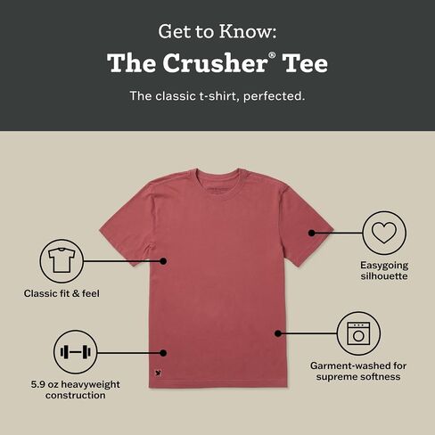 Life is Good. Men's Yankee Doodle Flag Short Sleeve Crusher Tee, Faded Red in Kuwait
