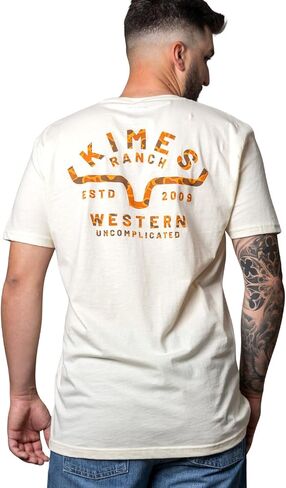 Kimes Ranch Men's Grandview T-Shirt – Western Graphic Short Sleeve Tee with Back Logo Design in Kuwait