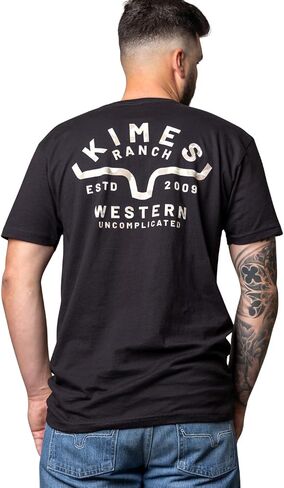 Kimes Ranch Men's Grandview T-Shirt – Western Graphic Short Sleeve Tee with Back Logo Design in Kuwait