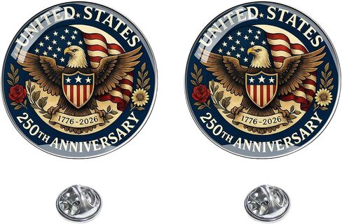 USA 250th Anniversary Pins, America 250 Years Birthday Metal Lapel Pin Brooches, American Eagle Commemorative Patriot Badge for Patriot's Day Independence Day in Saudi Arabia