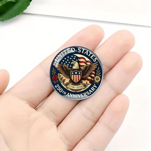 USA 250th Anniversary Pins, America 250 Years Birthday Metal Lapel Pin Brooches, American Eagle Commemorative Patriot Badge for Patriot's Day Independence Day in Saudi Arabia