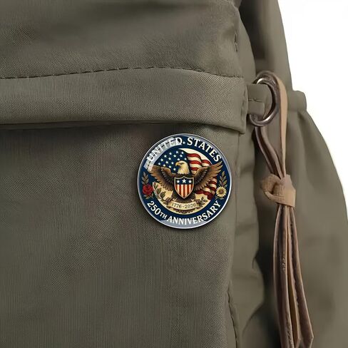 USA 250th Anniversary Pins, America 250 Years Birthday Metal Lapel Pin Brooches, American Eagle Commemorative Patriot Badge for Patriot's Day Independence Day in Saudi Arabia