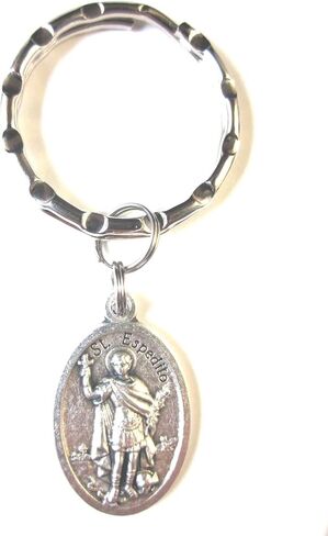 VPP St Espedito (Expedite) Medal Key Ring Gift Box Prayer Card in Saudi Arabia