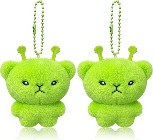 Cute Alien Plush Keychain Green Alien Cat Star Funny Meme Keychains Bag Handbag Purse Charm in Kuwait