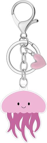 Cute Jellyfish Keychain Jellyfish Acrylic Keychain with Pink Heart Sea Animal Charm Key Ring Gifts Elegant Ocean Gift for Best Friends Anxiety Healing Birthday Graduation Unique Inspirational Gifts in Kuwait