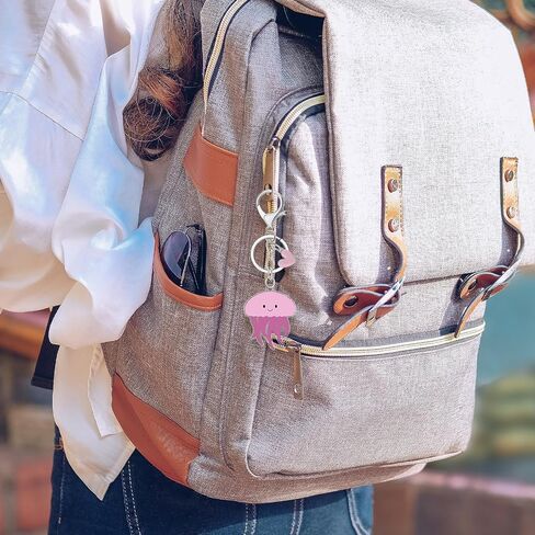 Cute Jellyfish Keychain Jellyfish Acrylic Keychain with Pink Heart Sea Animal Charm Key Ring Gifts Elegant Ocean Gift for Best Friends Anxiety Healing Birthday Graduation Unique Inspirational Gifts in Kuwait