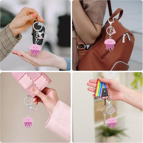Cute Jellyfish Keychain Jellyfish Acrylic Keychain with Pink Heart Sea Animal Charm Key Ring Gifts Elegant Ocean Gift for Best Friends Anxiety Healing Birthday Graduation Unique Inspirational Gifts in Kuwait