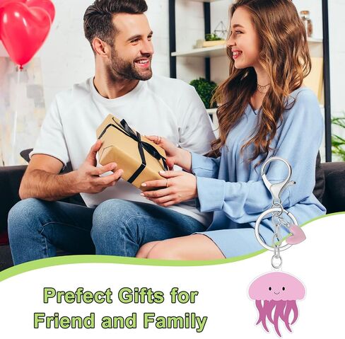 Cute Jellyfish Keychain Jellyfish Acrylic Keychain with Pink Heart Sea Animal Charm Key Ring Gifts Elegant Ocean Gift for Best Friends Anxiety Healing Birthday Graduation Unique Inspirational Gifts in Kuwait
