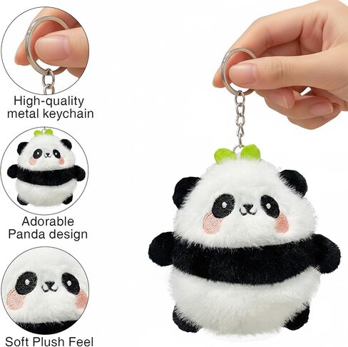 Cute Panda Keychain Pendant - Super Soft Plush Panda Keychains for Backpack, Cute Car Wallet Key Chain Accessories for Women Girls Girlfriend, Aesthetic Purse Keyring, Adorable Gift for Animal Lovers in Saudi Arabia