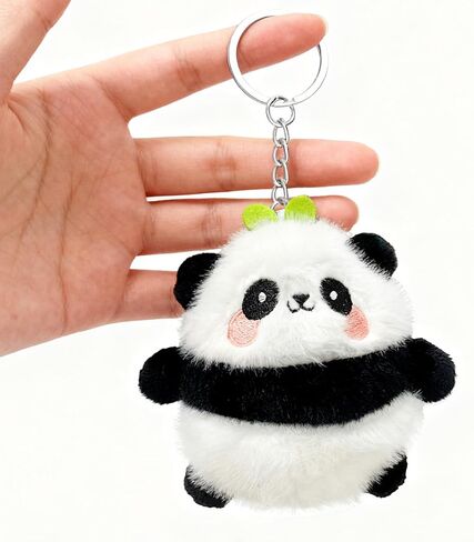 Cute Panda Keychain Pendant - Super Soft Plush Panda Keychains for Backpack, Cute Car Wallet Key Chain Accessories for Women Girls Girlfriend, Aesthetic Purse Keyring, Adorable Gift for Animal Lovers in Saudi Arabia