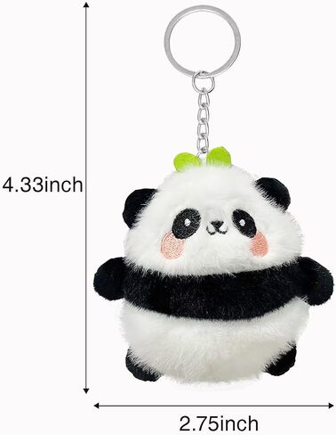 Cute Panda Keychain Pendant - Super Soft Plush Panda Keychains for Backpack, Cute Car Wallet Key Chain Accessories for Women Girls Girlfriend, Aesthetic Purse Keyring, Adorable Gift for Animal Lovers in Saudi Arabia
