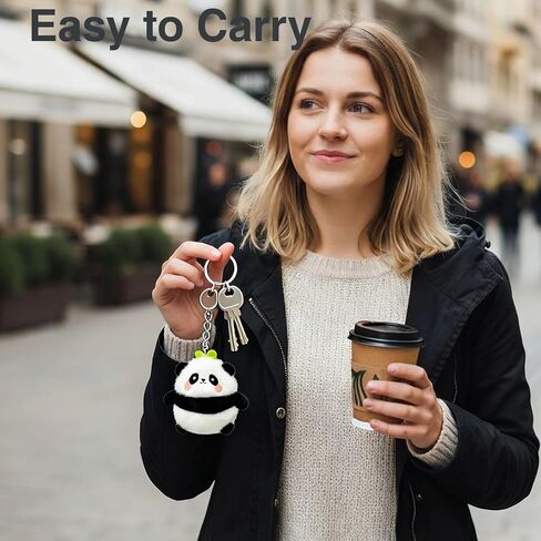 Cute Panda Keychain Pendant - Super Soft Plush Panda Keychains for Backpack, Cute Car Wallet Key Chain Accessories for Women Girls Girlfriend, Aesthetic Purse Keyring, Adorable Gift for Animal Lovers in Saudi Arabia
