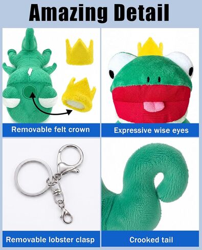 Lizard Plush Keychain 7.87", Meme Movie Merch Funny Novelty Keychain | Pull Cord Design, Rotating Arm, Removable Lobster Clasp, Removable Crown, Large Dimension in Saudi Arabia