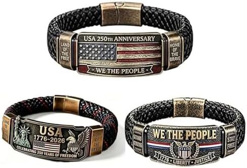 US 250th Anniversary Patriotic Bracelet,American Legacy 250th Anniversary Liberty Bracelet, 4th of July 250 Years of Freedom Theme Bracelets For Patriotic Independence Day Party Favors in Kuwait