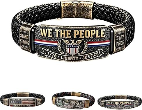 US 250th Anniversary Patriotic Bracelet,American Legacy 250th Anniversary Liberty Bracelet, 4th of July 250 Years of Freedom Theme Bracelets For Patriotic Independence Day Party Favors in Kuwait