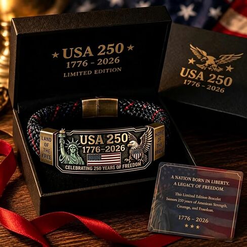 US 250th Anniversary Patriotic Bracelet,American Legacy 250th Anniversary Liberty Bracelet, 4th of July 250 Years of Freedom Theme Bracelets For Patriotic Independence Day Party Favors in Kuwait