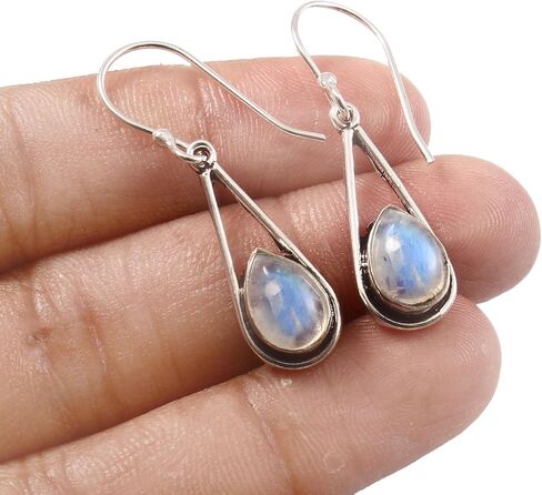 Pear Gemstone Earrings Sterling Silver Earrings Purple 7x10 mm Pear Shape Earrings Silver Earrings Silver Jewelry in Saudi Arabia
