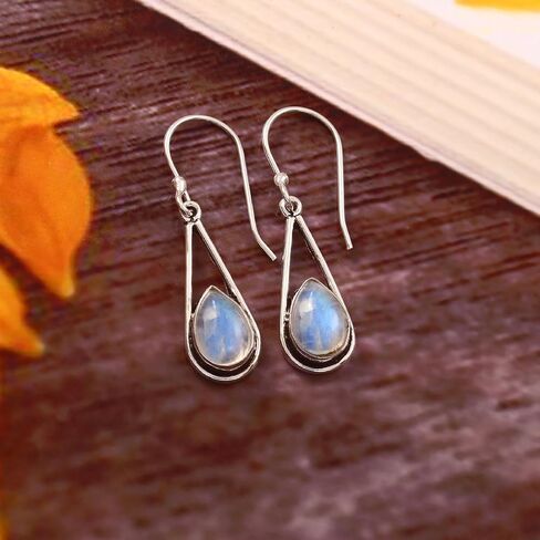 Pear Gemstone Earrings Sterling Silver Earrings Purple 7x10 mm Pear Shape Earrings Silver Earrings Silver Jewelry in Saudi Arabia