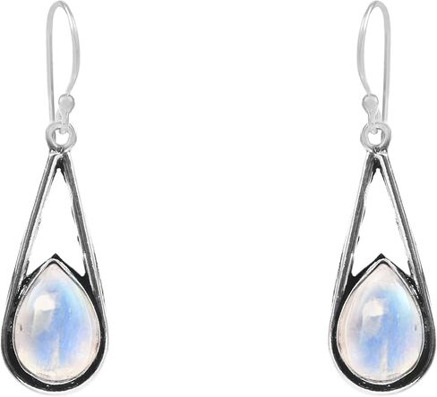 Pear Gemstone Earrings Sterling Silver Earrings Purple 7x10 mm Pear Shape Earrings Silver Earrings Silver Jewelry in Saudi Arabia