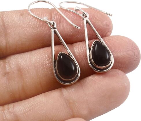 Pear Gemstone Earrings Sterling Silver Earrings Purple 7x10 mm Pear Shape Earrings Silver Earrings Silver Jewelry in Saudi Arabia