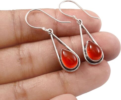 Pear Gemstone Earrings Sterling Silver Earrings Purple 7x10 mm Pear Shape Earrings Silver Earrings Silver Jewelry in Saudi Arabia