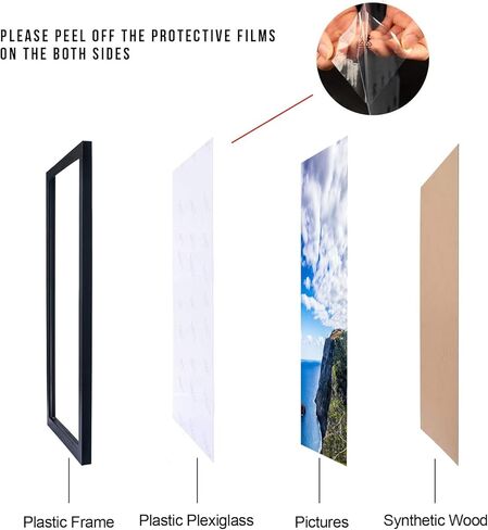 MENNTHUI 11x20 Black Picture Frame, Wall Mounting Horizontally or Vertically, Decoration for Photos, Paintings, Posters, Artwork in Kuwait