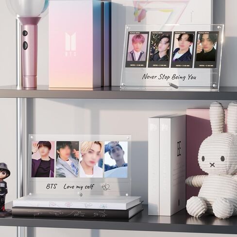 Instax Polaroid Photo Frame for Fujifilm Instax Mini/Square/Wide Films, Acrylic Magnetic Picture Frame with Message Panel, Desktop Photo Display Holder for 2x3 Photos, Gift for Family and Friends in Kuwait