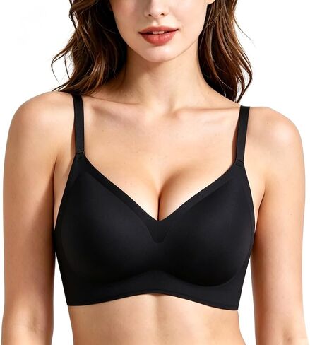 Womens Teen Girls Seamless Wireless Bra (32-38 A-D Cup) No Underwire Jelly Comfy Soft Everyday Bras in Saudi Arabia