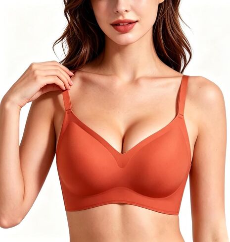 Womens Teen Girls Seamless Wireless Bra (32-38 A-D Cup) No Underwire Jelly Comfy Soft Everyday Bras in Saudi Arabia