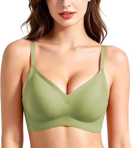 Womens Teen Girls Seamless Wireless Bra (32-38 A-D Cup) No Underwire Jelly Comfy Soft Everyday Bras in Saudi Arabia
