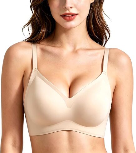 Womens Teen Girls Seamless Wireless Bra (32-38 A-D Cup) No Underwire Jelly Comfy Soft Everyday Bras in Saudi Arabia
