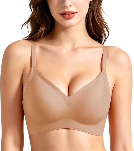 Womens Teen Girls Seamless Wireless Bra (32-38 A-D Cup) No Underwire Jelly Comfy Soft Everyday Bras in Saudi Arabia