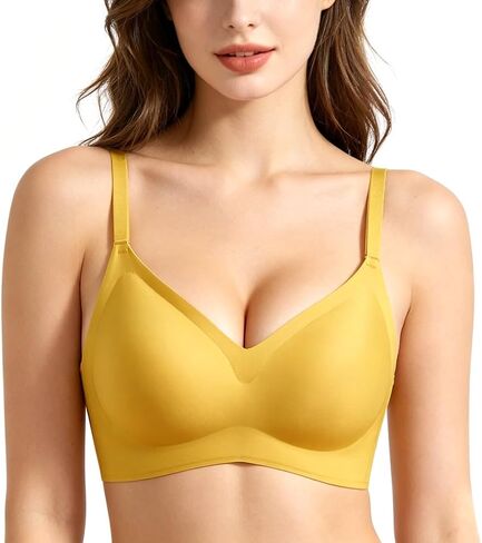 Womens Teen Girls Seamless Wireless Bra (32-38 A-D Cup) No Underwire Jelly Comfy Soft Everyday Bras in Saudi Arabia