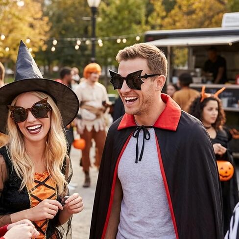 2PCS Bat Sunglasses, Gothic, Gothic Sunglasses with Black and Tofu Frames, Gray Lenses for Halloween Costume Parties and Festive Events in Saudi Arabia