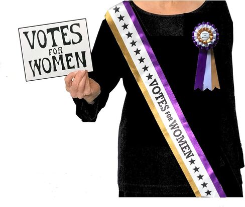 RosieCentral 4 Pack Suffragist Suffragette Sashes, Rosettes, Hand Signs Costume Kits. 1920 Votes for Women Accessories for Events. Suffrage for Women. in Saudi Arabia