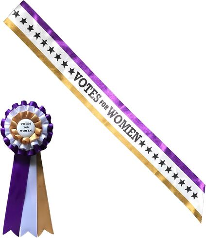 RosieCentral 4 Pack Suffragist Suffragette Sashes, Rosettes, Hand Signs Costume Kits. 1920 Votes for Women Accessories for Events. Suffrage for Women. in Saudi Arabia