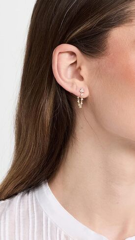 By Adina Eden Women's Trio Cluster Cz Front Back Drop Stud Earrings in Saudi Arabia