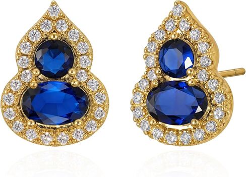 MYEARS 14K Gold Plated Stud Earrings for Women 925 Sterling Silver Post Halo Cubic Zirconia Turquoise Teardrop Earrings for Women Trendy Fashion Jewelry in Kuwait