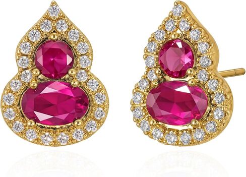 MYEARS 14K Gold Plated Stud Earrings for Women 925 Sterling Silver Post Halo Cubic Zirconia Turquoise Teardrop Earrings for Women Trendy Fashion Jewelry in Kuwait