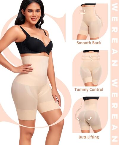 Werena Tummy Control Shapewear Shorts for Women Seamless High Waisted Body Shaper Shaping Underwear Girdle Panties(A1# Medium Control Nude, XX-Large) in Saudi Arabia